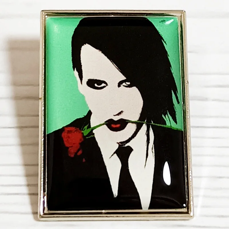 Marilyn and The Manson Pin Rock Music Sign Periphery Enamel Brooch Lapel Badge for Music Fans Friends Gift