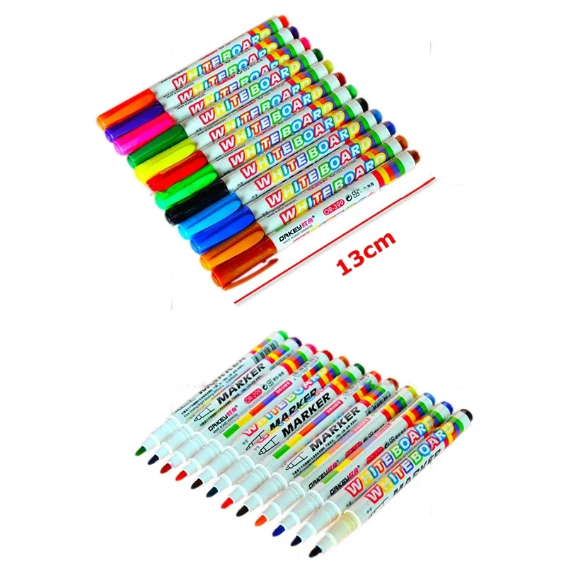 

12 Colors Whiteboard Marker Pens Liquid Chalk Erasable Glass Ceramics Child Write Maker Pen Office School Supply Stationery