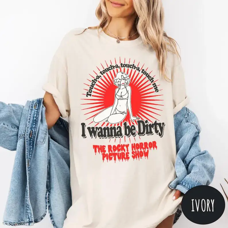 Women's Vintage Rocky Horror Picture Show T-shirt Pure Cotton and Breathable Short Sleeve Streetwear Oversized Loose Casual