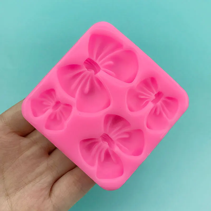 Silicone Bow Baking Mold, textura macia e confortável, quatro tamanhos, fácil desmoldagem, Home Suprimentos, Bolo Suprimentos, 56g