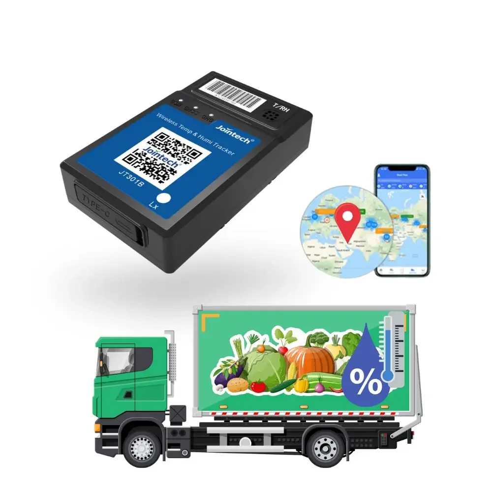 حار بيع الباردة سلسلة GPS المقتفي للشحن Perishable JT301B مع مراقبة درجة الحرارة لمصنع الحاويات