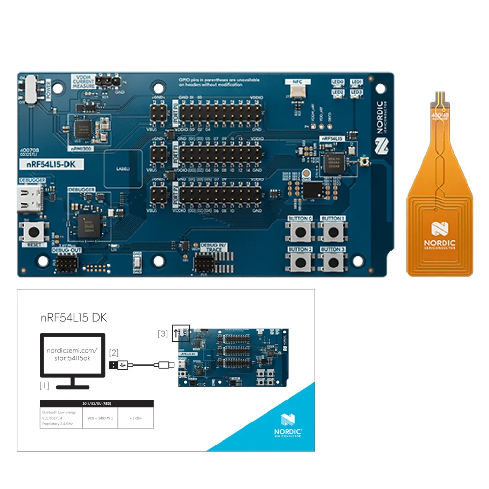 

nRF54L15-DK Development Board nRF54 Series Wireless Soc Support Bluetooth Mesh, Thread, Matter,2.4 G Low Energy Development Kit