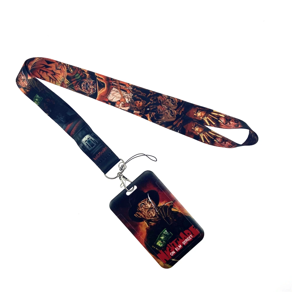 10PCS Horror movie Neck Straps Keychain Lanyards For Keys USB Gym ID Card Badge Holder DIY Hanging Rope Mobile Phone Belt