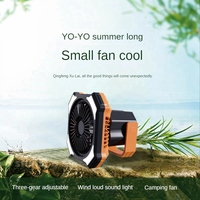 Outdoor Portable Camping Tent Fan With LED Light 5200Mah Powered Rechargeable Rotation Lantern With Hook Picnic