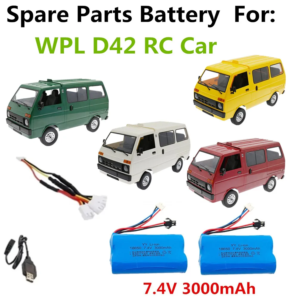 Upgrade 7,4 v 3000mah batterie/ladekabel für: wpl d42 rc autoteile D-42 batterie SM-2P stecker