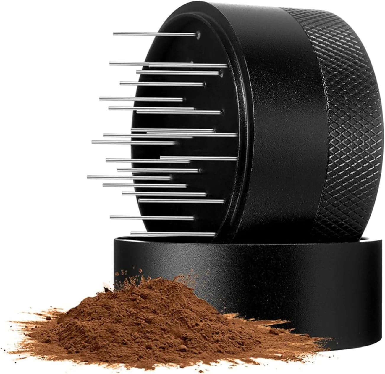 53mm Koffie Distributeur en Tamper, Dubbele Kop Koffie Leveler Compatibel met 54mm Portafilter, Verstelbare Diepte Afneembare Espresso Hand Tampers