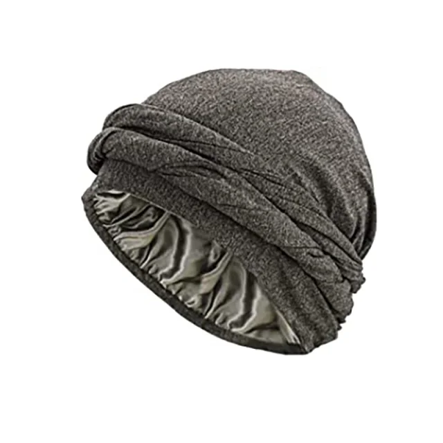 Vintage Turban für Männer Vintage Kopfwickel für Männer Stretch Modal und Satin Turban Schal Krawatte für Haare – Detail 13