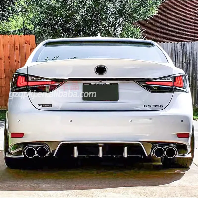Car Rear Diffuser Spoiler Fits 2012-2017 Lexus GS Carbon Fiber Rear Diffuser Spoiler Exhaust Tip GS Body Kit Carbon
