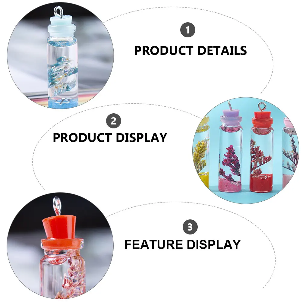 

20pcs Mini Wish Bottle Charms Plastic DIY Jewelry Pendant Accessories Bright Colors Realistic Handmade Crafts Gifts