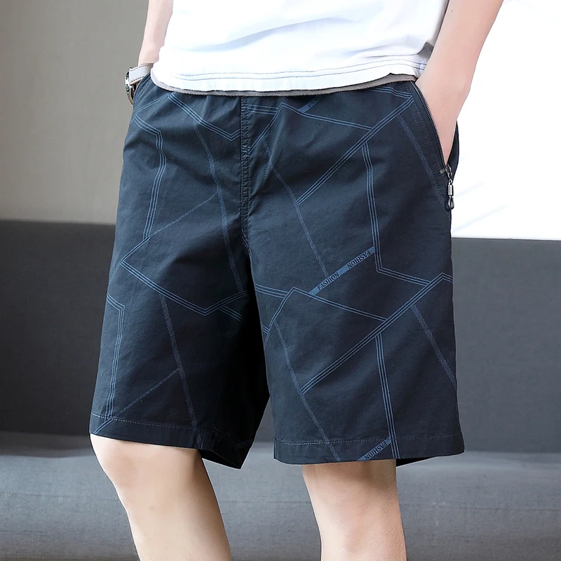 Men Elastic Waist Shorts Loose Fit Casual Sports Jogger Shorts Man Fashion Print Shorts Gym Cool Board Shorts