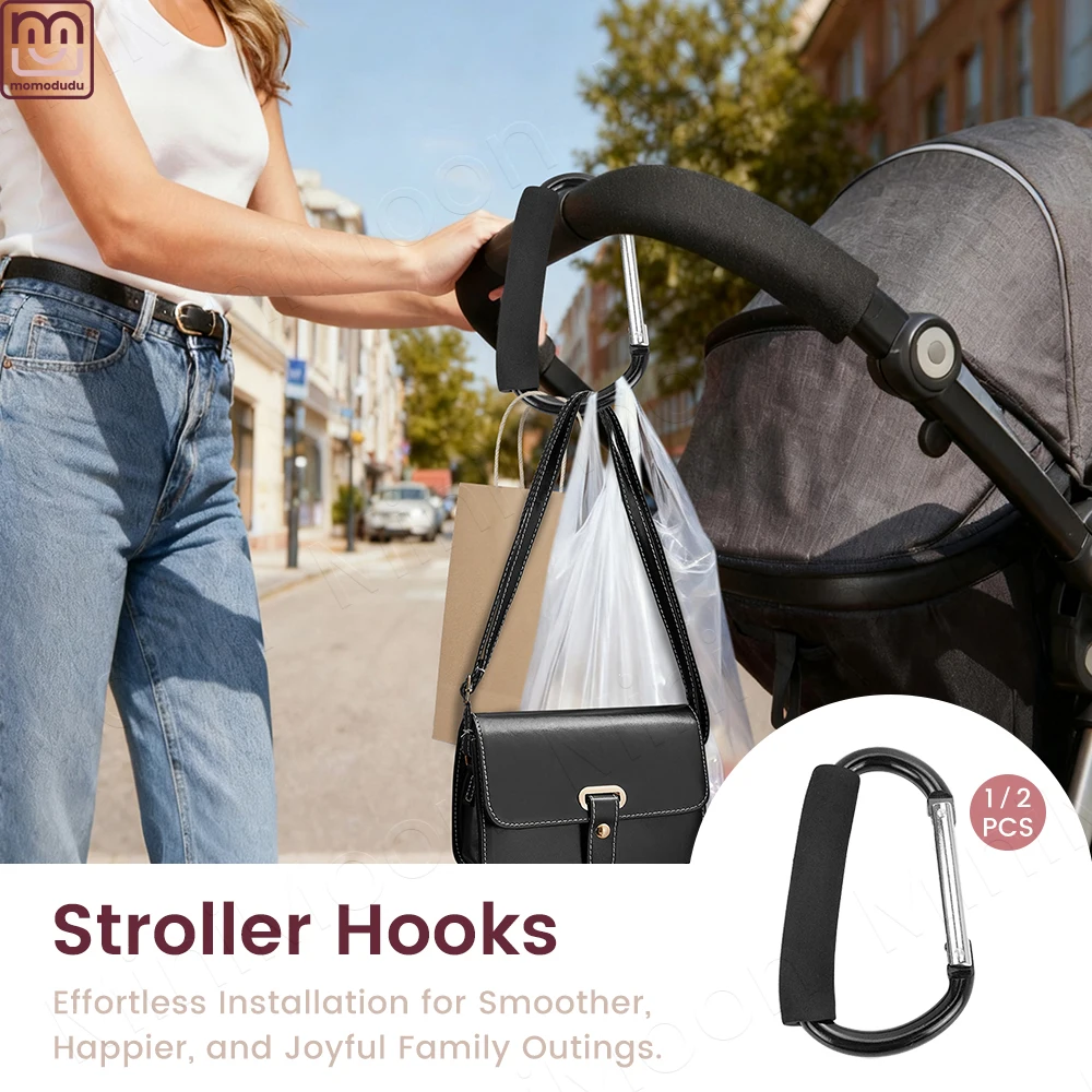

Large Aluminum Carabiner Hook for Strollers, Spring Snap Clip for Purses & Shopping Bags
