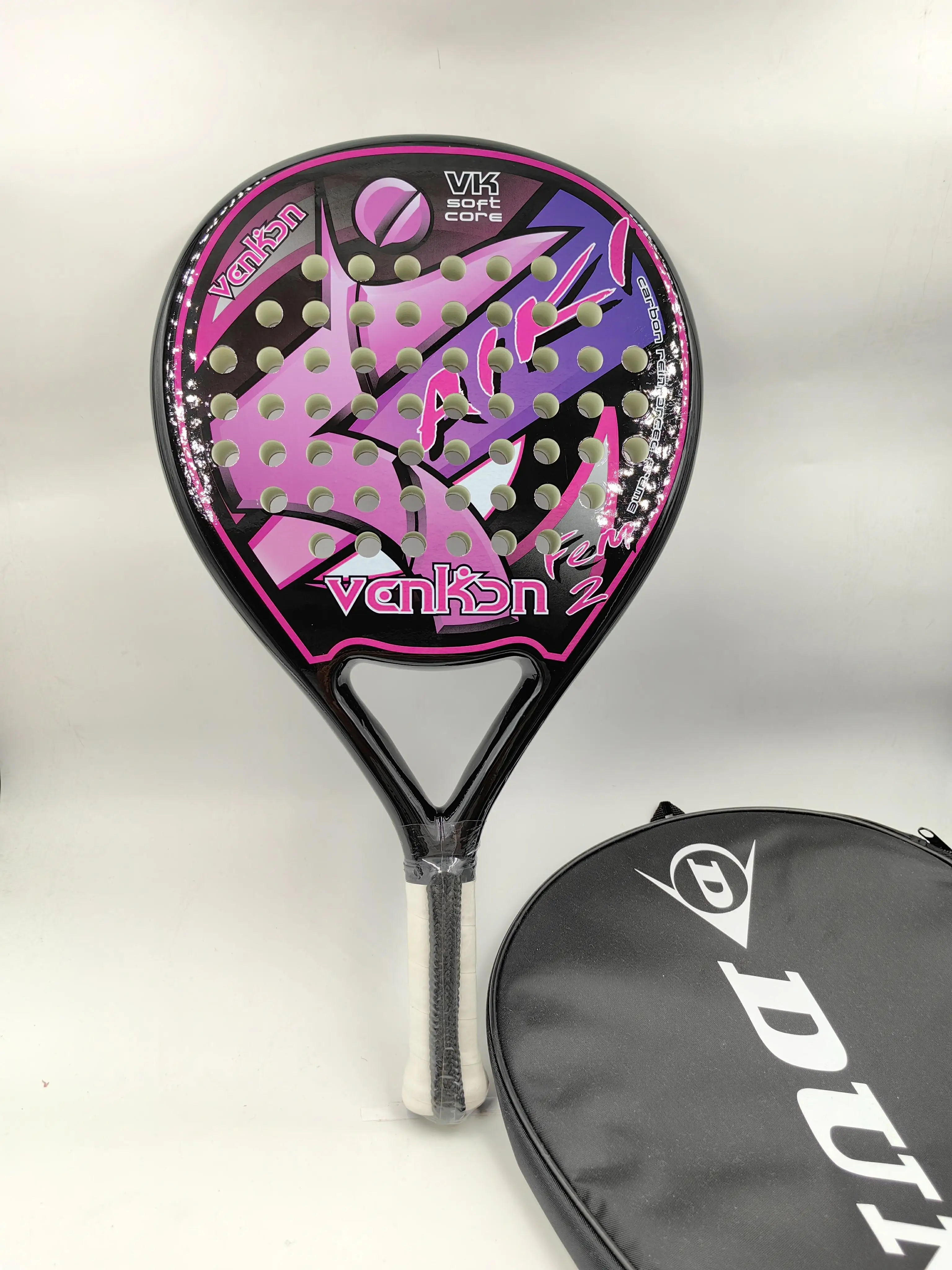 Padel Racket Series Palas 3 Layer Carbon Fiber Board Paddle, EVA Face Tennis Beach Racket with Bag, High Quality, New