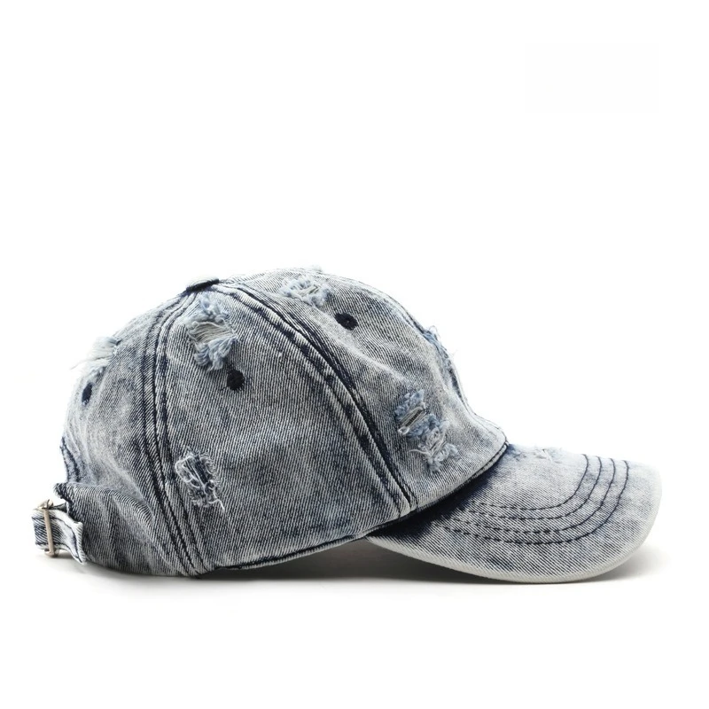 1 Stück Y2K-Style Cowboy-Baseballkappe mit Löchern für Damen und Herren, Klassische Kappe mit Gebogenem Schirm und Weichem Oberteil – Detail 10