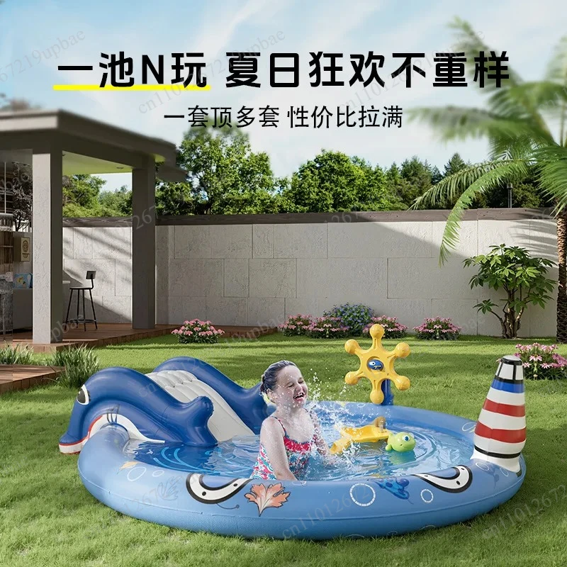 

Family Inflatable Swimming Pool Thickened Parent-child Multifunctional Outdoor Water Spray Playground