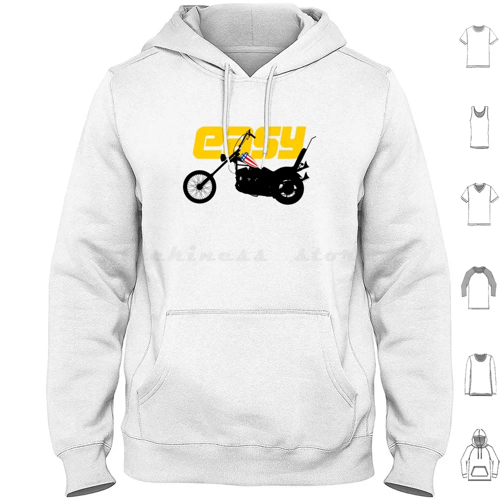 Easy Hoodies Long Sleeve Motorbike Icon Bike Chopper Easyrider Easy Rider Classic Film Movies Roadmovie Road Movie