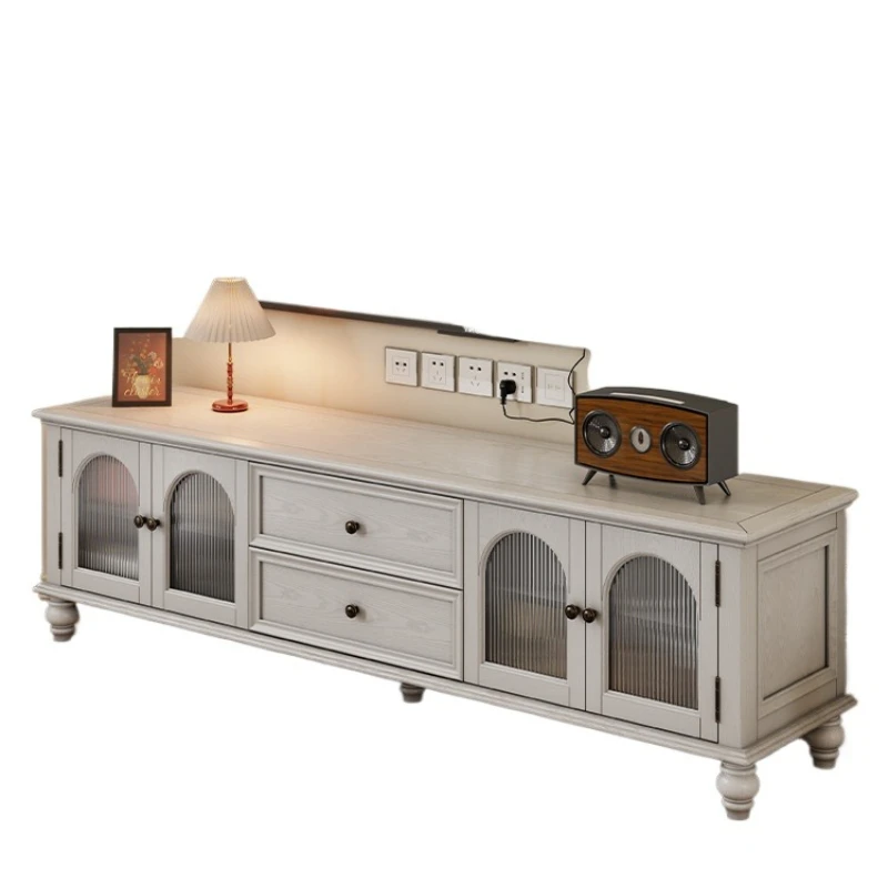 

American TV cabinet solid wood living room home simple modern light luxury high sense new Chinese style