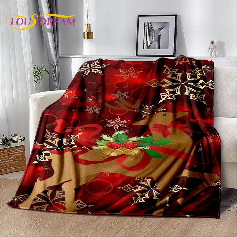 Merry Christmas Tree Santa Claus Gift Plush Blanket,Flannel Blanket Throw Blanket for Living Room Bedroom Bed Sofa Picnic Hiking