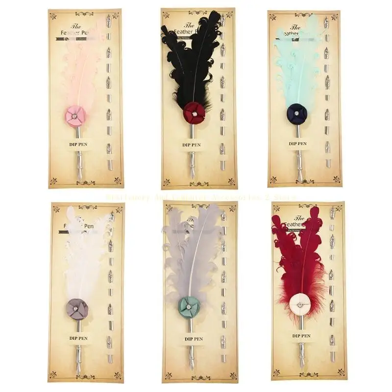 Calligraphy Pen Set Vintage Dip Pen القابلة للاستبدال