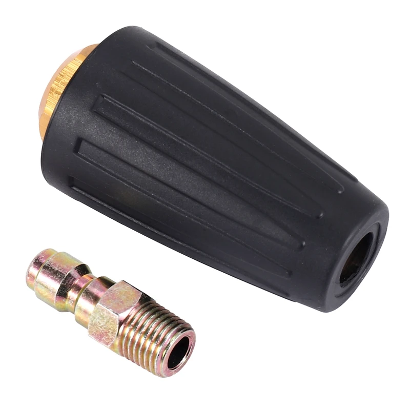 

Universal Pressure Washer Turbo Nozzle For High Pressure Outlet Fitting Rotary 3.0 Orifice 1/4 Inch Quick-Connect Plug Spray Fla