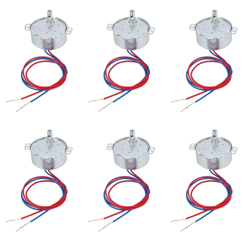 6X AC 220V-240V 4W 3RPM CCW/CW 20Mm Thickness AC Synchronous Motor