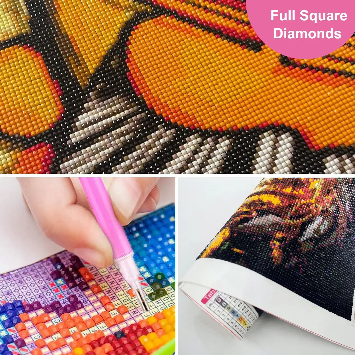 Fiery Phoenix Full Square Diamond Painting Embroidery ,Rising Mythical Bird Wall Art , Needlework Beaded Living Room Decor