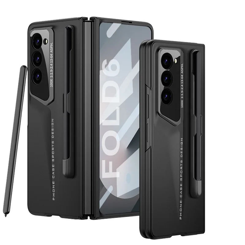 

Luxury Streamline For Samsung Fold 5 6 Fold5 Fold6 Shockproof Cover For Galaxy Fold 6 With Pen Slot