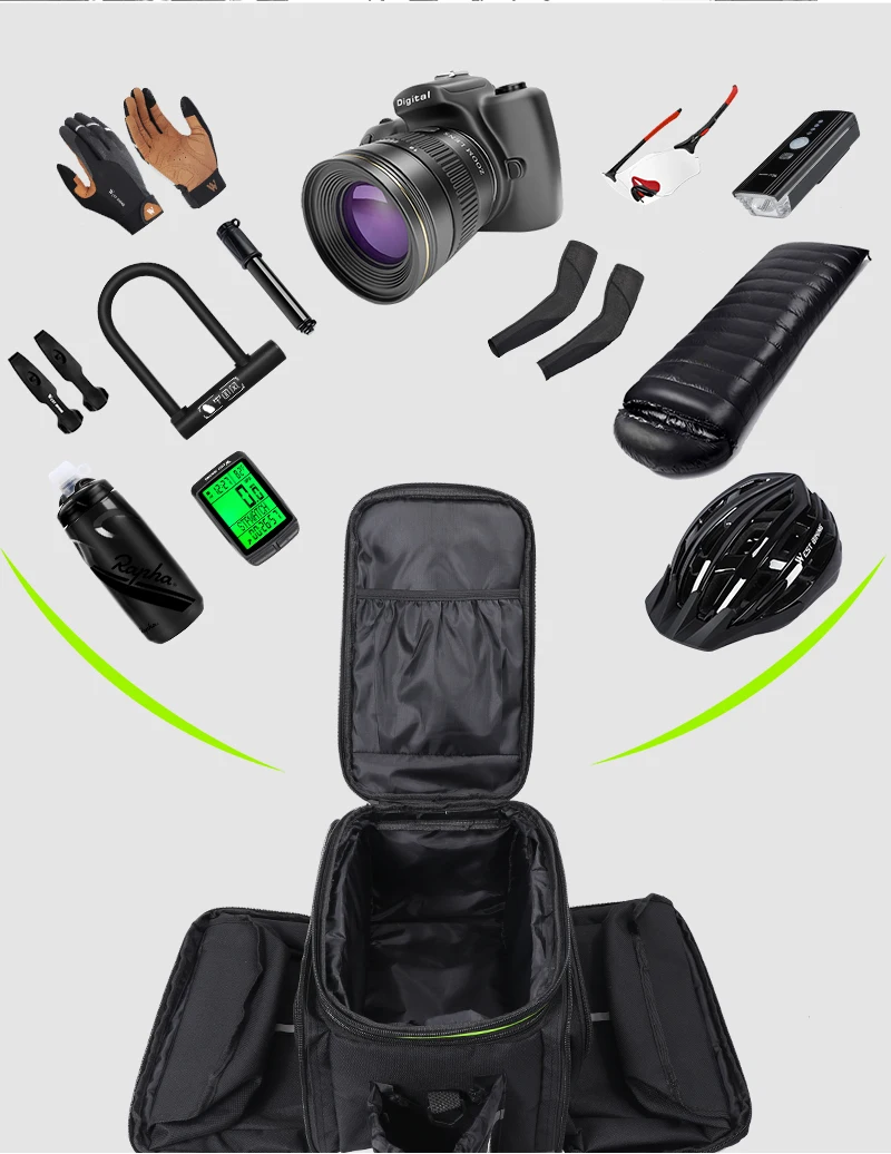 WEST BIKING 3-in-1 wasserdichte Fahrrad-Kofferraumtasche, MTB, Rennradtasche, großes Fassungsvermögen, Reisegepäckträger, Sattelsitz, Packtaschen – Detail 5