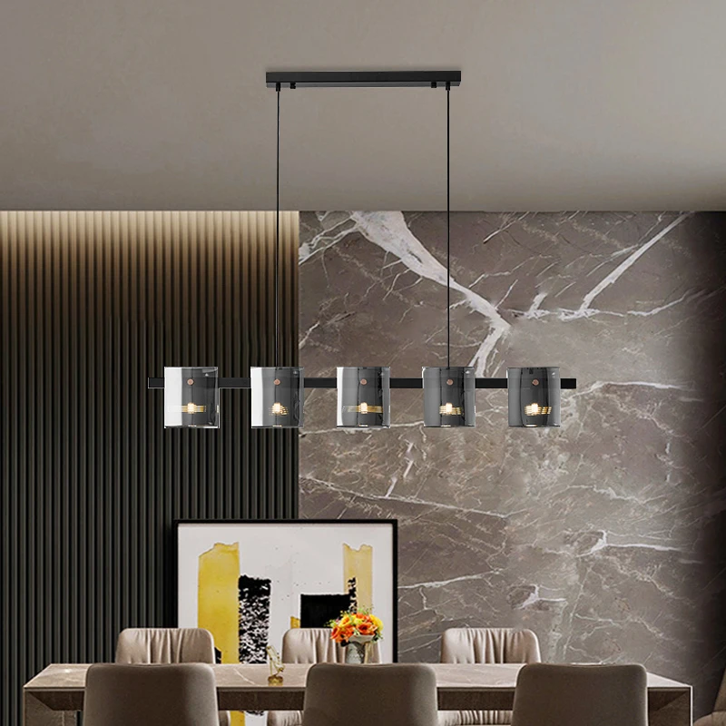 

Nordic Retro Glass Black Pendant Lights LED Indoor Lighting Living Room Hotel Restaurant Atmosphere Cafe Bar Ceiling Chandelier