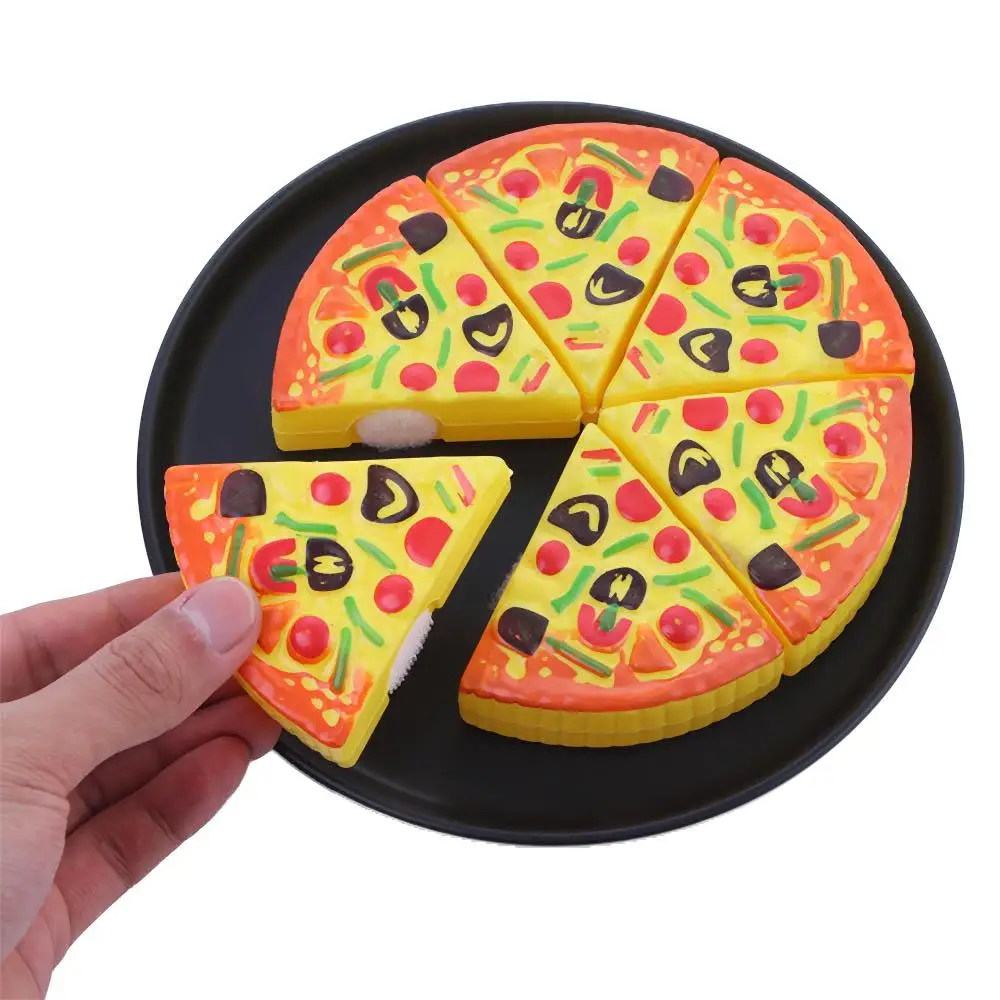 6 Pcs Small Pizza Toy Child Kitchen Simulation Pizza Party Fast Food Play Food Toy For Kids