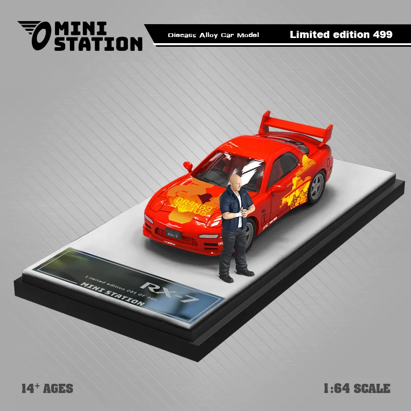 Mini Station 1:64 RX-7 Orange Fast & Furious limited499 Diecast Model Car