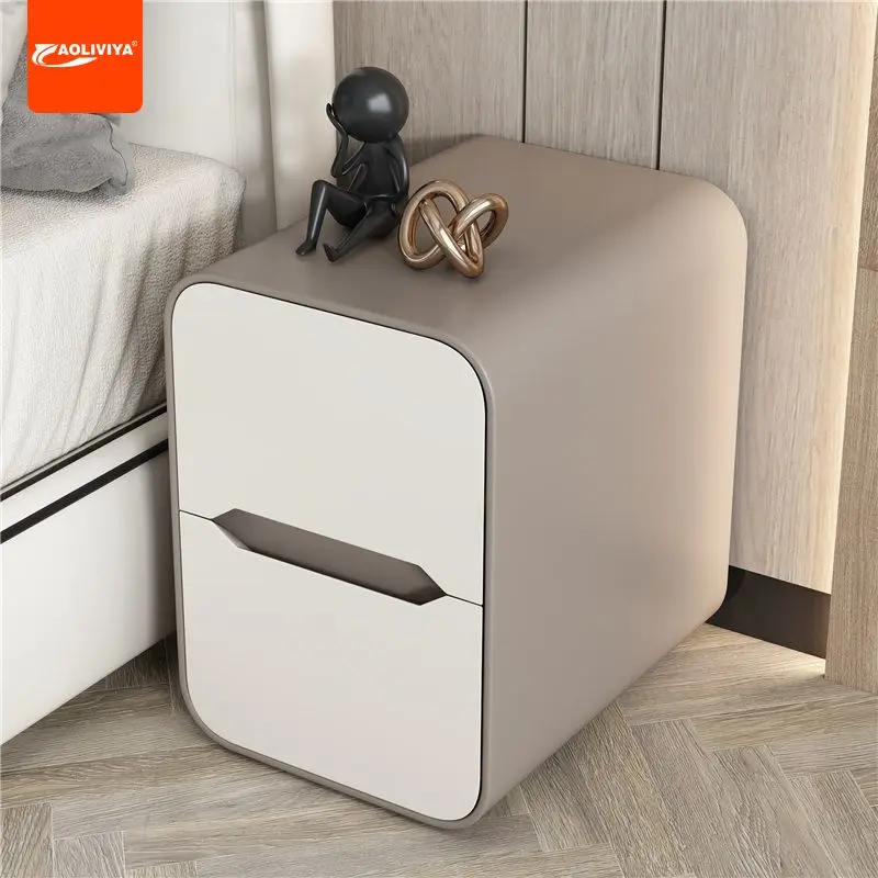 AOLIVIYA Multi-functional Practical Stylish Bedside Table A70 Modern Small Creative Storage Cabinet Simple Compact Bedroom Shelf