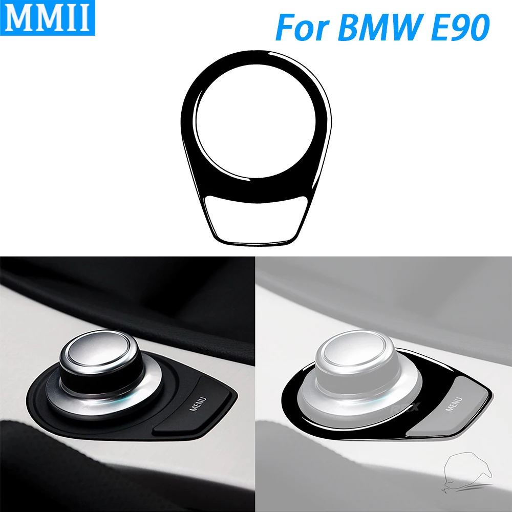 

For BMW 3 Series E90 2006-08 Piano Black Transmission Control Knob Panel Trim Cover Car Interior Decoration Accessories Sticker