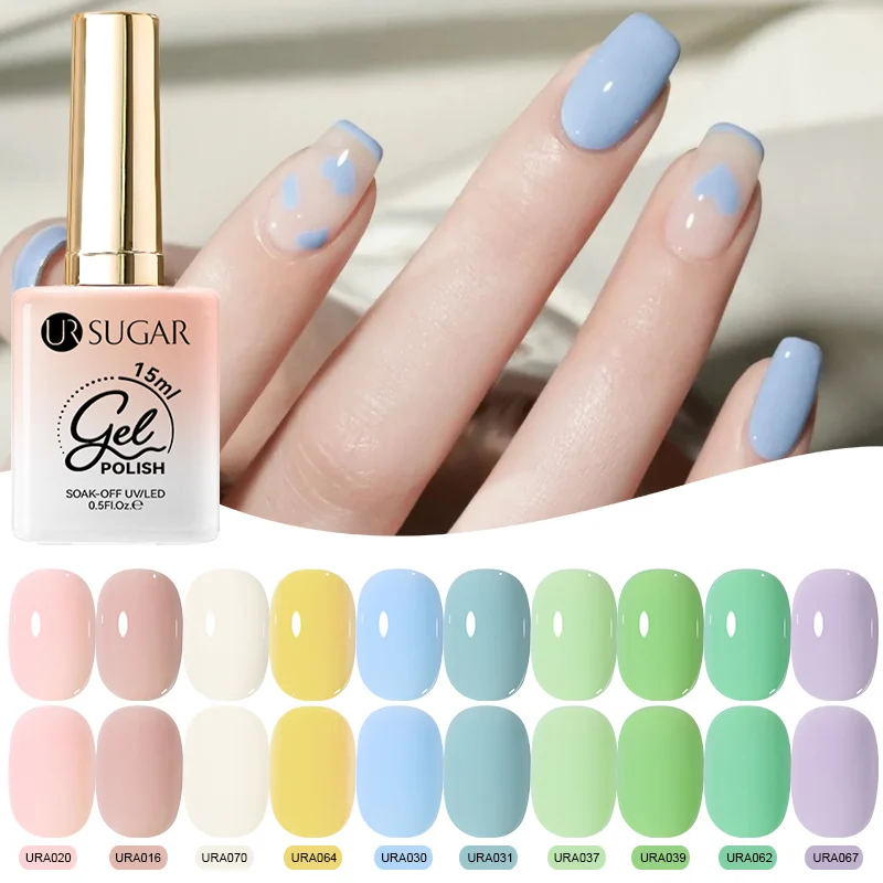 UR SUGAR 15ml Farbiger Gel-Nagellack Abziehbarer UV-LED-Nagelgel Langanhaltende Flüssige Maniküre Semi-Permanent Nagellack
