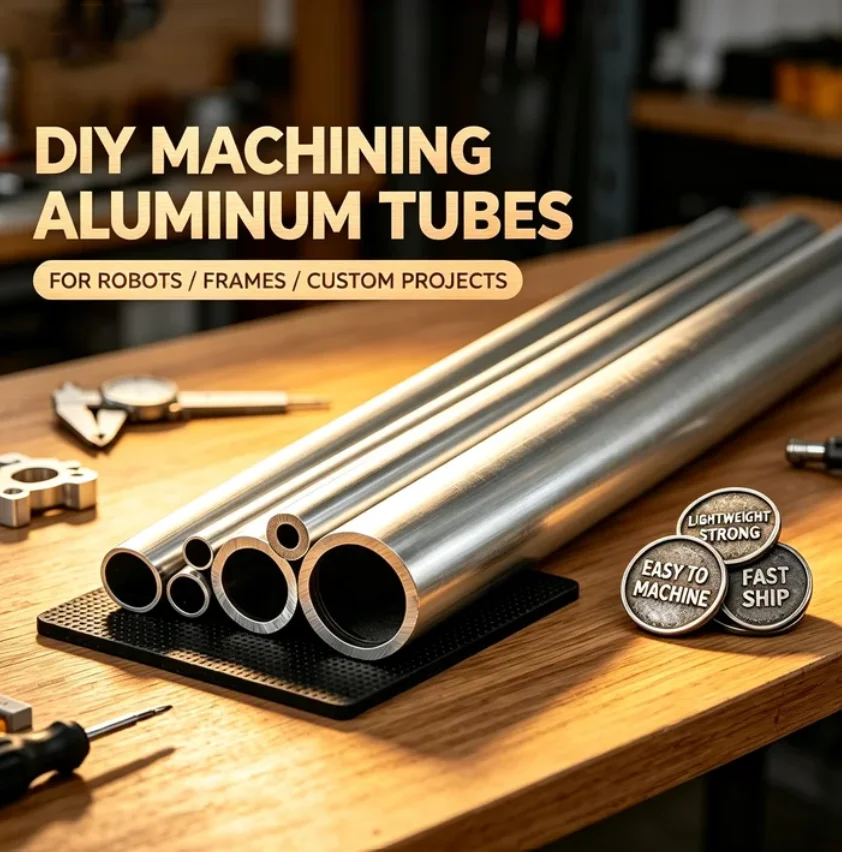 Precision 6061/6063 Aluminum Hollow Shaft OD25-34mm 500mm Length Custom CNC Machined Seamless Tubing Profile