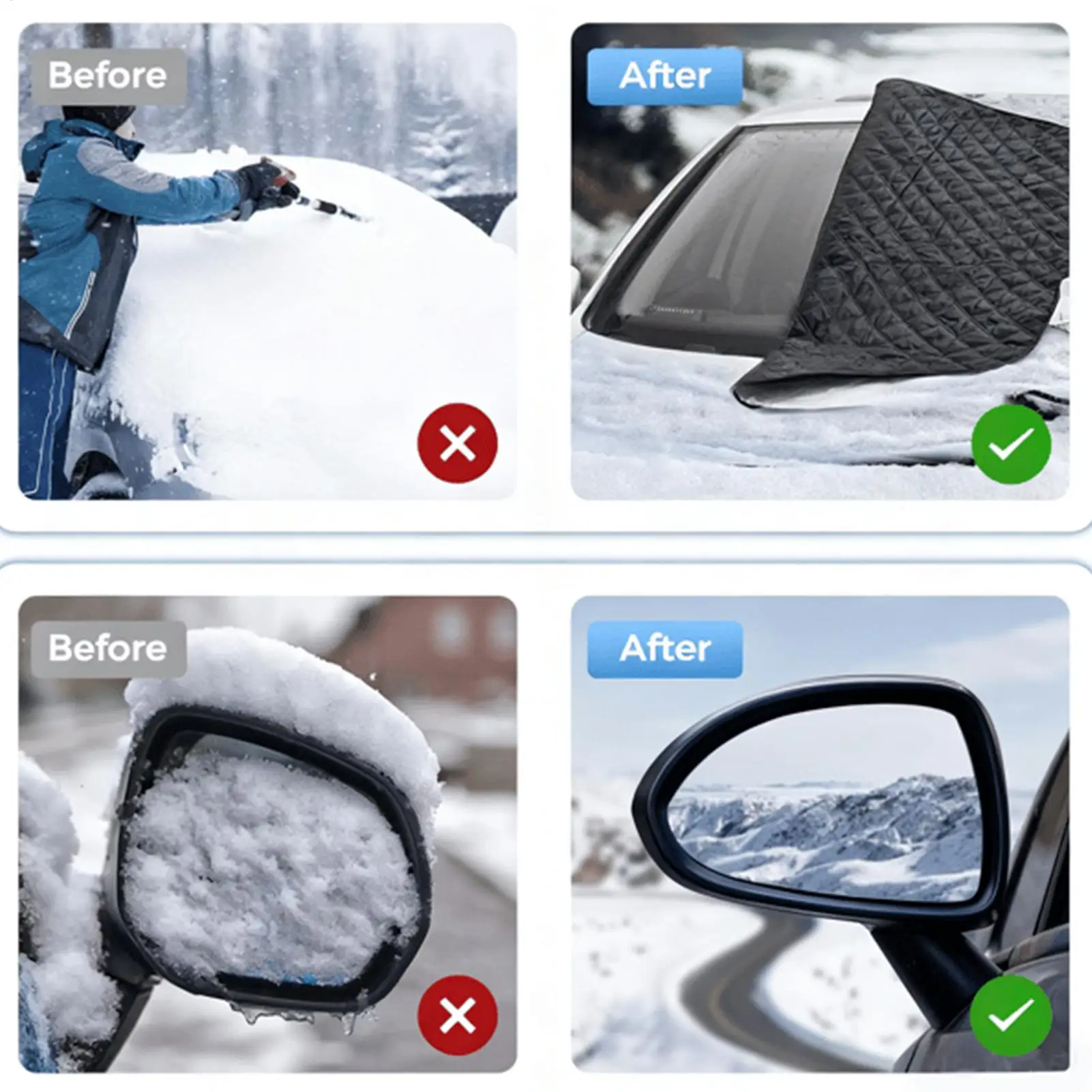 

Windshield Snow Cover 3 Layers Magnetic Waterproof Auto Supplies Winter Windshield Covers For Escape Cold Ice Frost Rain Freeze