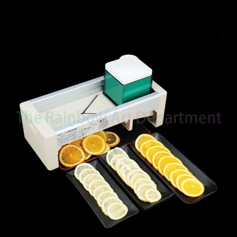 V-Shaped Blade Fruit Slicer, Lemon Cutter Machine, Kitchen Vegetable, Potato Slicing, Thickness Can Be Adjusted 0 to 15mm Grades