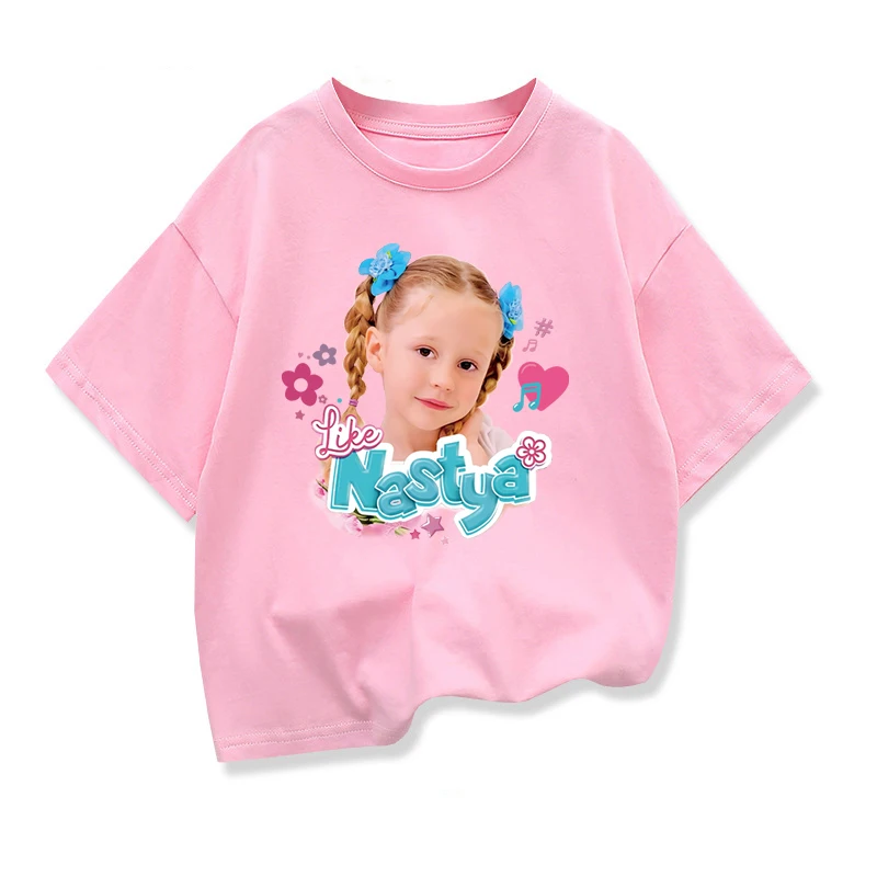 Summer Like Nastya Printed Clothes Tee Kids Cotton Cute Girl T-shirt Baby Girls Children's Tops For 3-10Y Baby