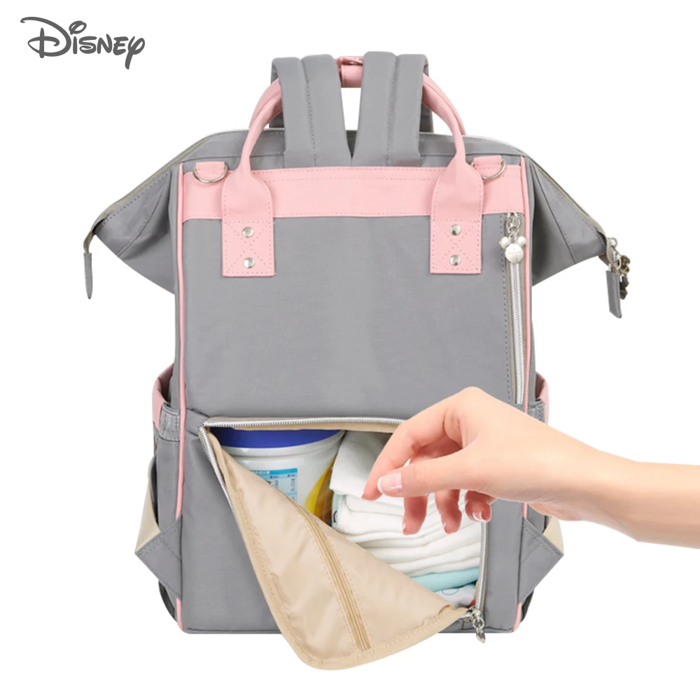 Disney Mickey Minnie USB Diaper Bag Large Capacity Mummy Maternity Nappy Stroller Bag Travel Changing Backpack For Baby Care