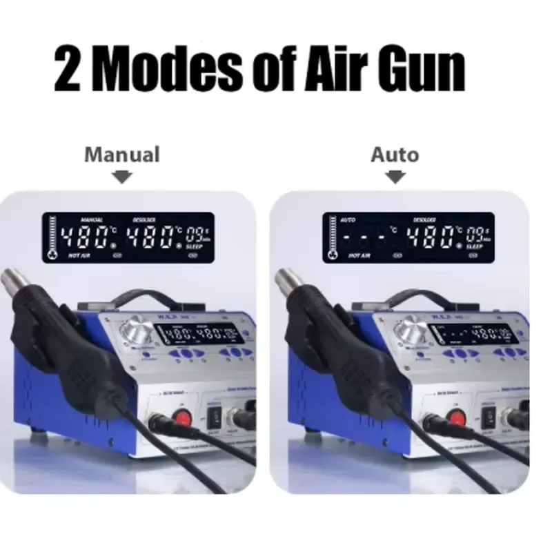 WEP 948-II Suction Tin Desoldering Station Hot Air Soldering Iron Suction Pen 4 in 1 Intelligent Soldering Station