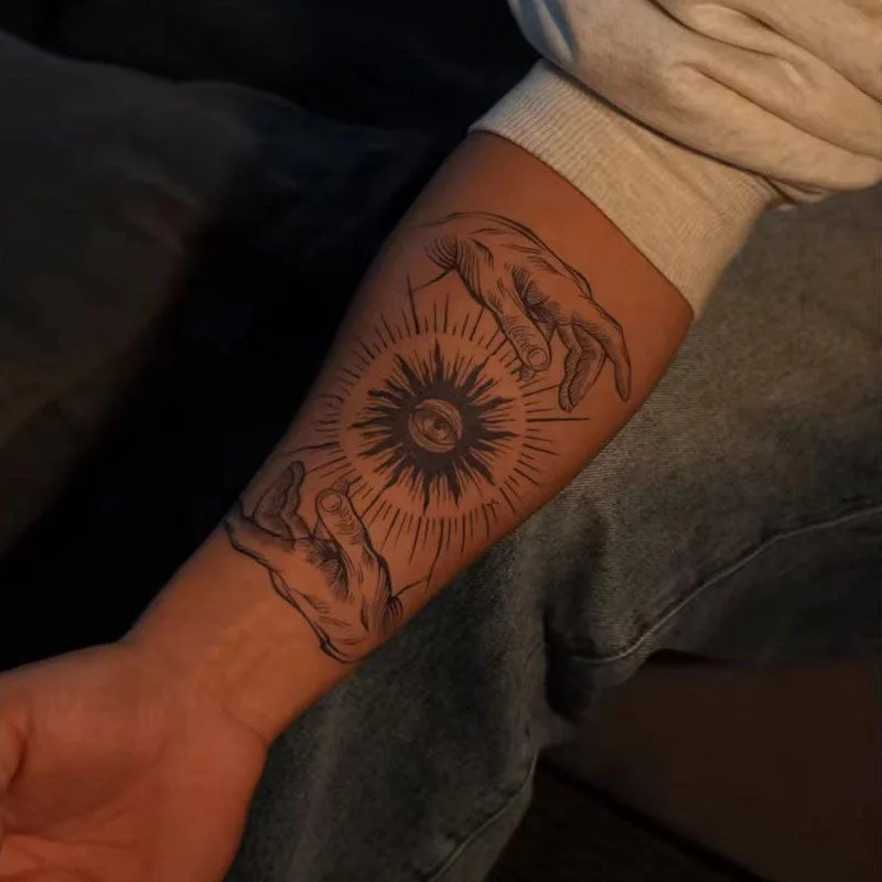 

Eye of the Sun Herbal Juice Temporary Tattoos Durable Cartoon Waterproof Fake Tattoo Realistic Body Art Tatoo Body Stickers