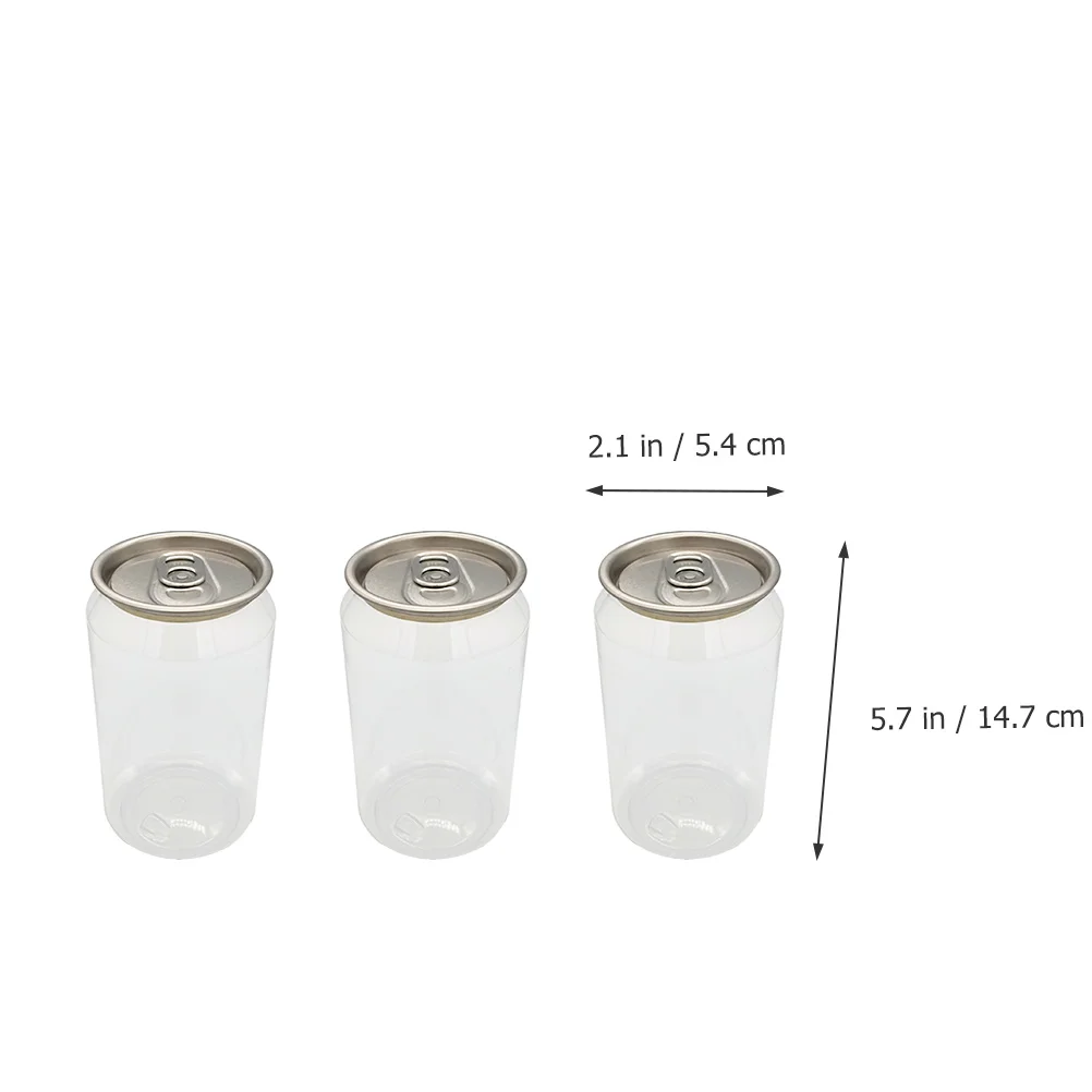 Disposable Ring-Pull Can Beverage Bottles PET Water Bottles Milk Tea Bottles Drinking Packaging Bottles Clear Milk Tea Cup