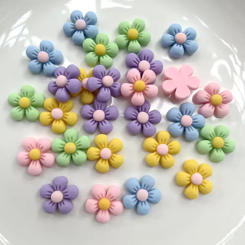 20PCS Spring color Resin Flowers Flatback Cabochon DIY Jewelry/Craft Scrapbooking Decoration,22mm