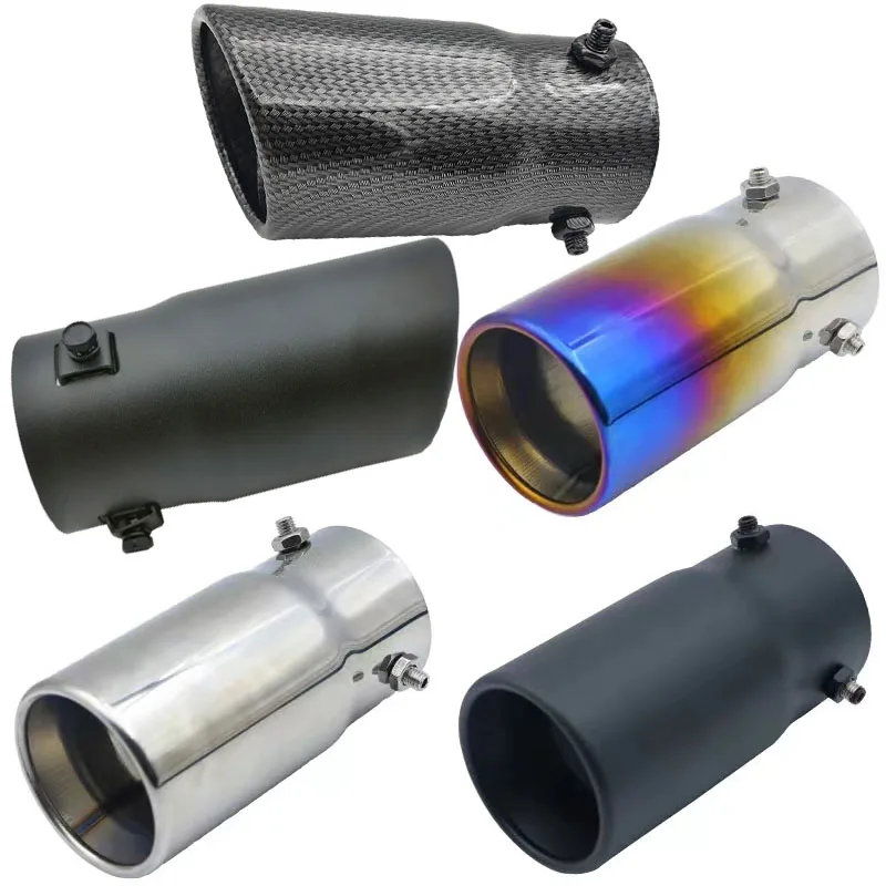 New thicken carbon fiber rear exhaust tips stainless Muffler tail silencer exhaust car universal exhaust muffler car accessories