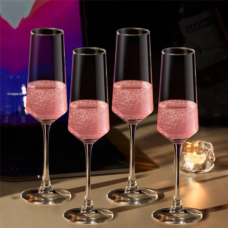 ABDJ-ホーム ガラス ゴブレット 縦線 シャンパン グラス ハイエンド 赤ワイン グラス 白ワイン グラス カクテル グラス