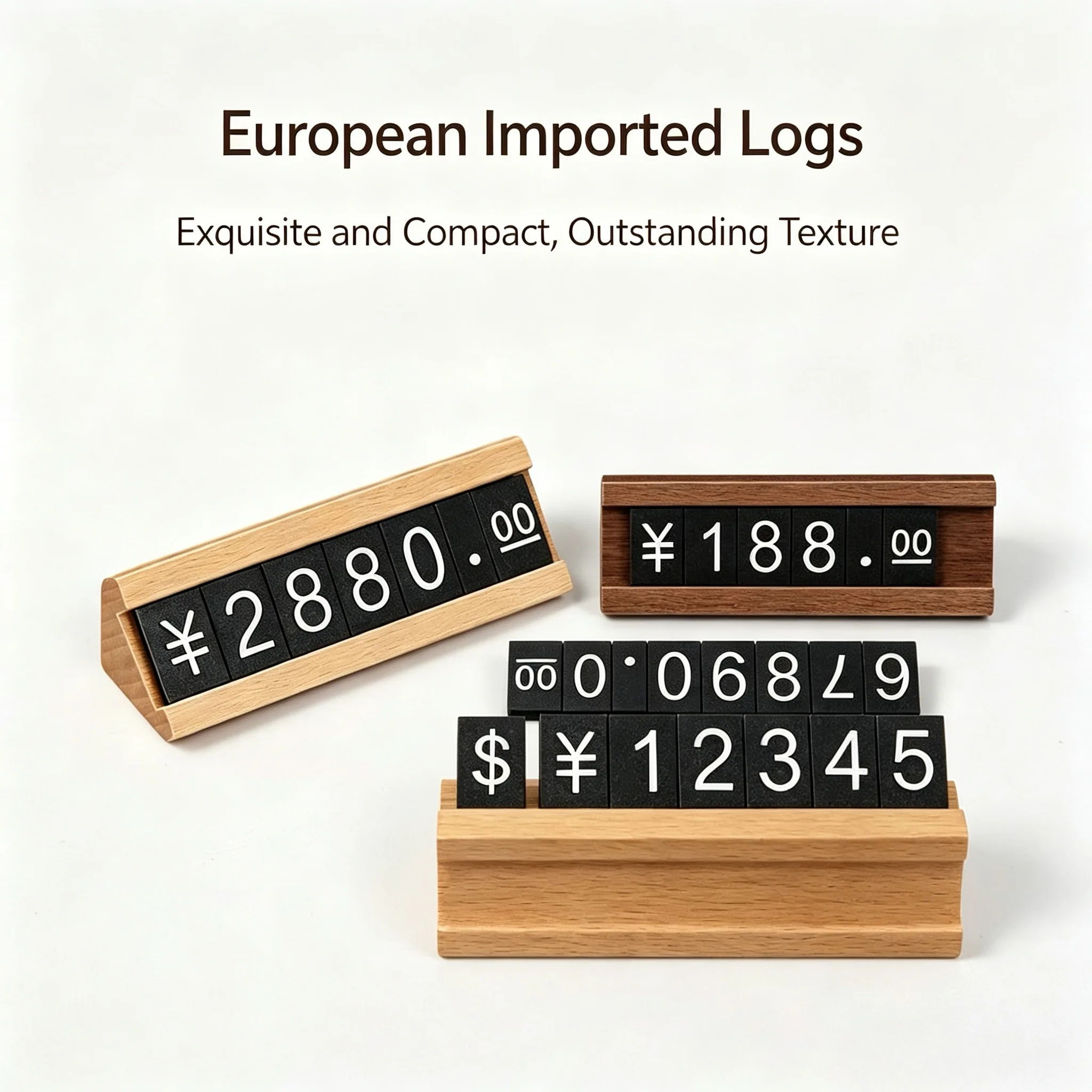 10 Pieces Small Wood Price Blocks Adjustable Removable Number Price Stand Numbers Price Label Holder Jewelry Price Cube Tags