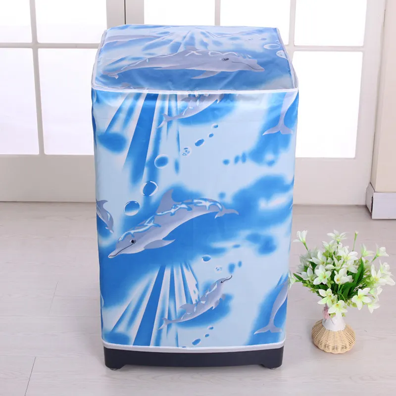 New Washing Machine Cover for Cartoon Print Drum Washing Machine Cloth Dust Cover for Pulsator Waterproof Sunscreen Case Cover