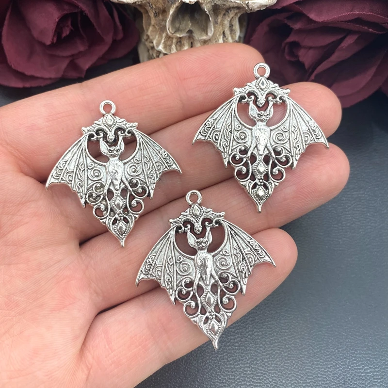 4pcs Gothic Vampire Bat Charm Pendant for DIY Jewelry Making