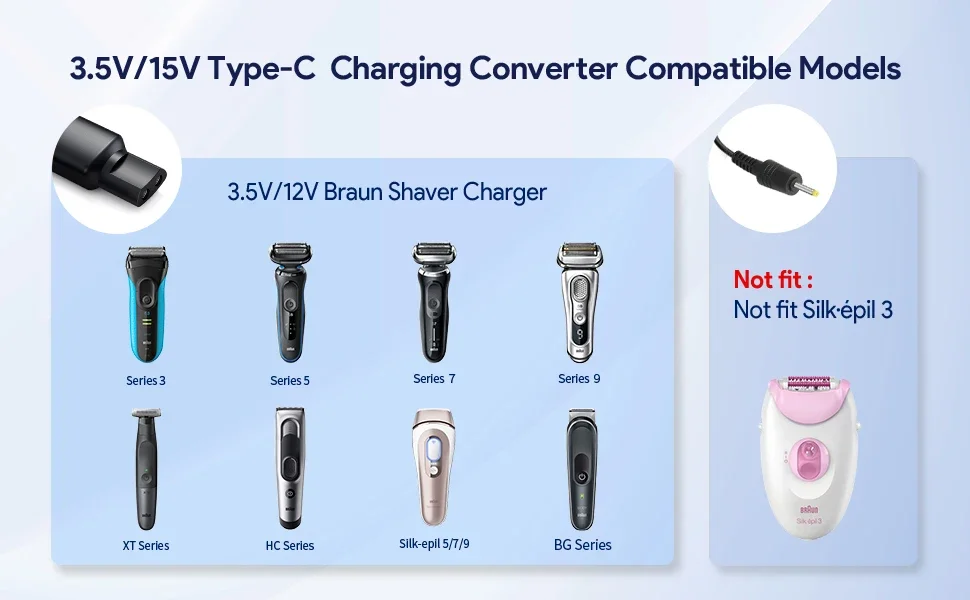 12V braun shaver charger