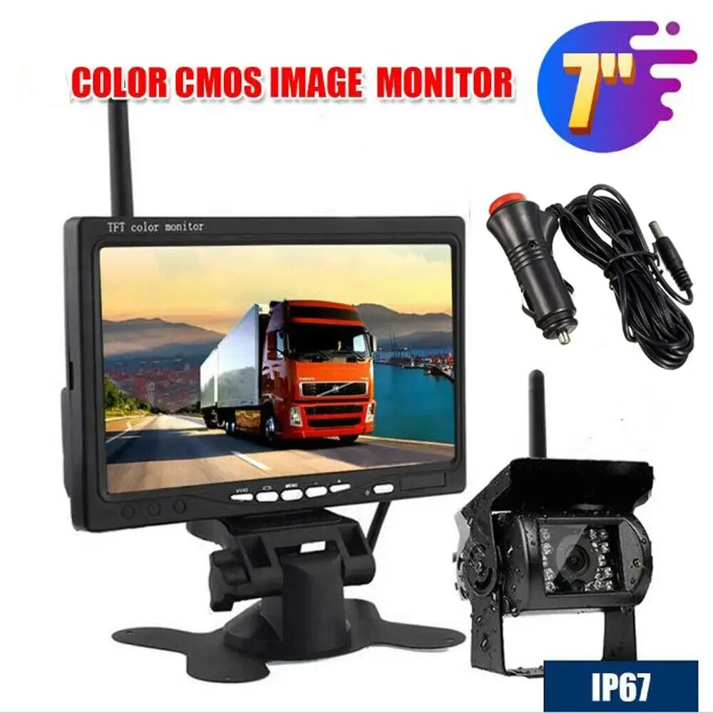 Bileeko  Wireless Rear View Camera with Monitor for Trailer Parking Car Waterproof Reversing Camera 7