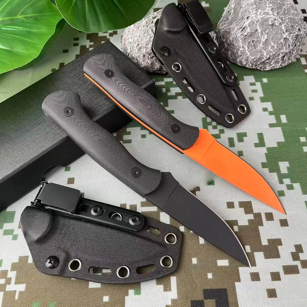 Outdoor Camping Jagd Multifunktionale Feste Messer mit Scheide G10 Griff EDC Messer Wild Survival Abenteuer Rettungs Utility Tool